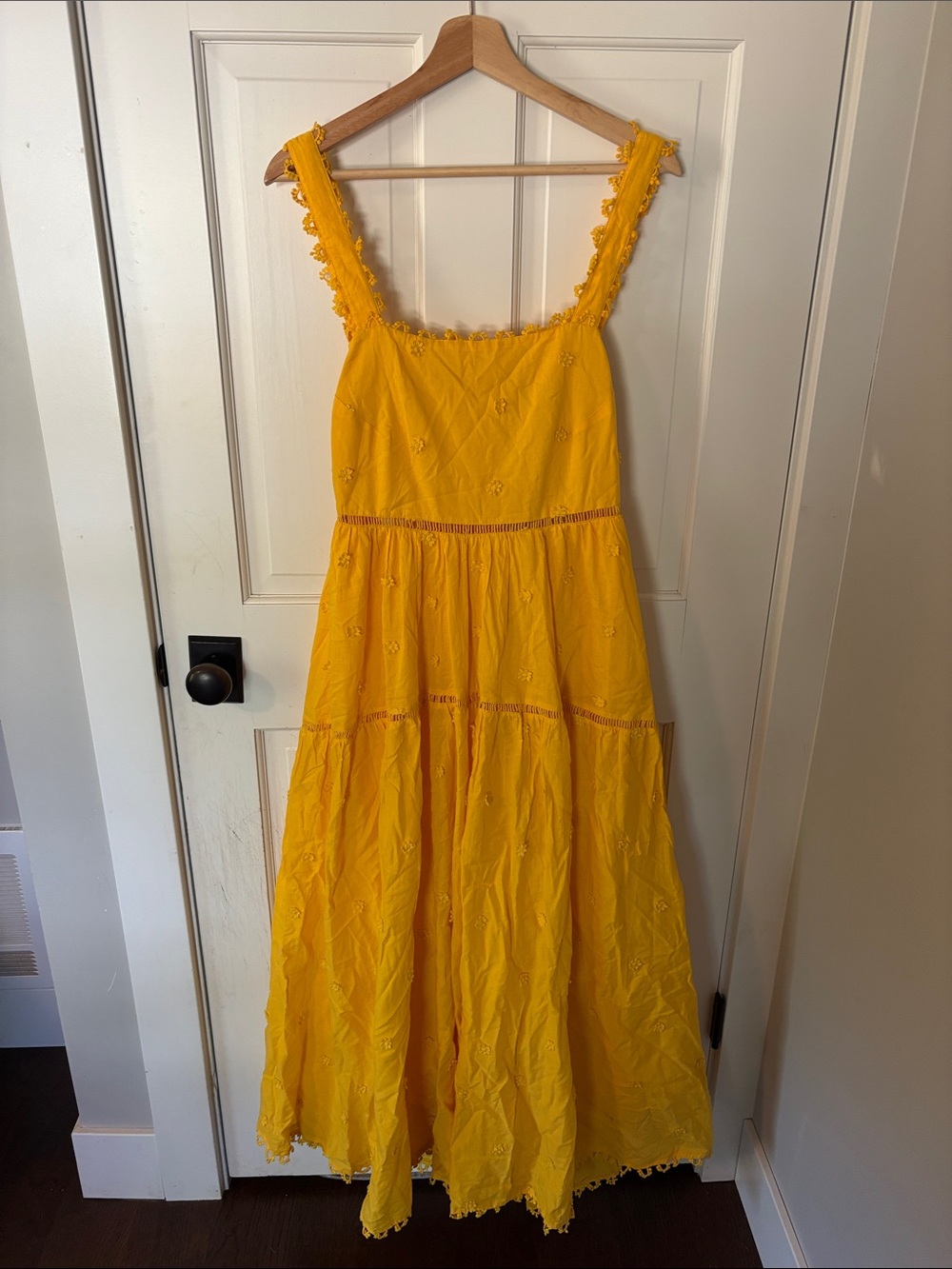 Farm Rio Yellow Embroidered Sundress - Women's Maxi Dress